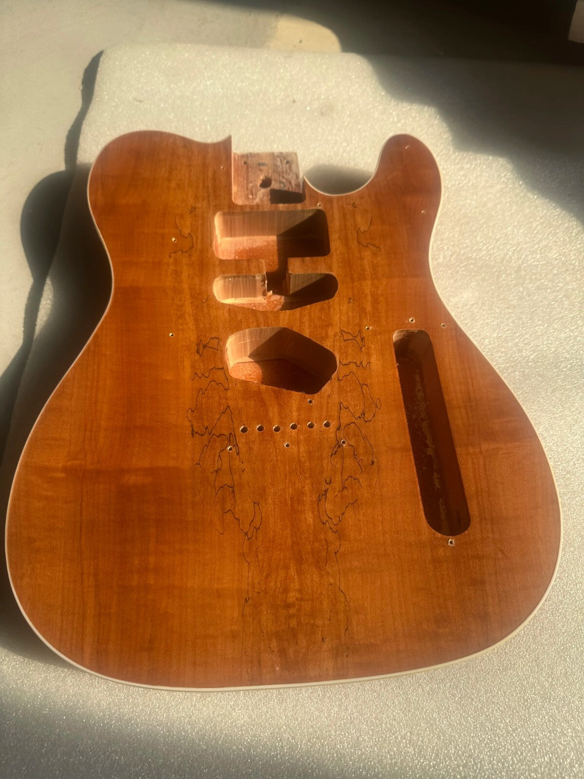 Mahogany Wood Guitar Body Spalted Maple Top Fit Tele Telecaster