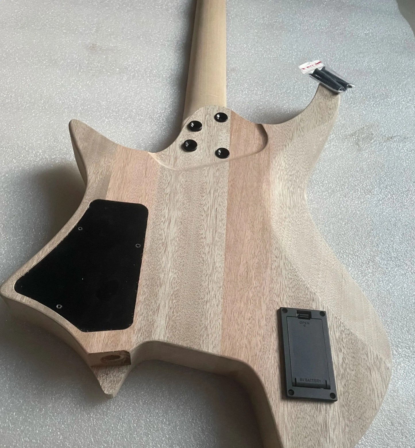 Mahogany Wood Headless Guitar Body with Maple Neck