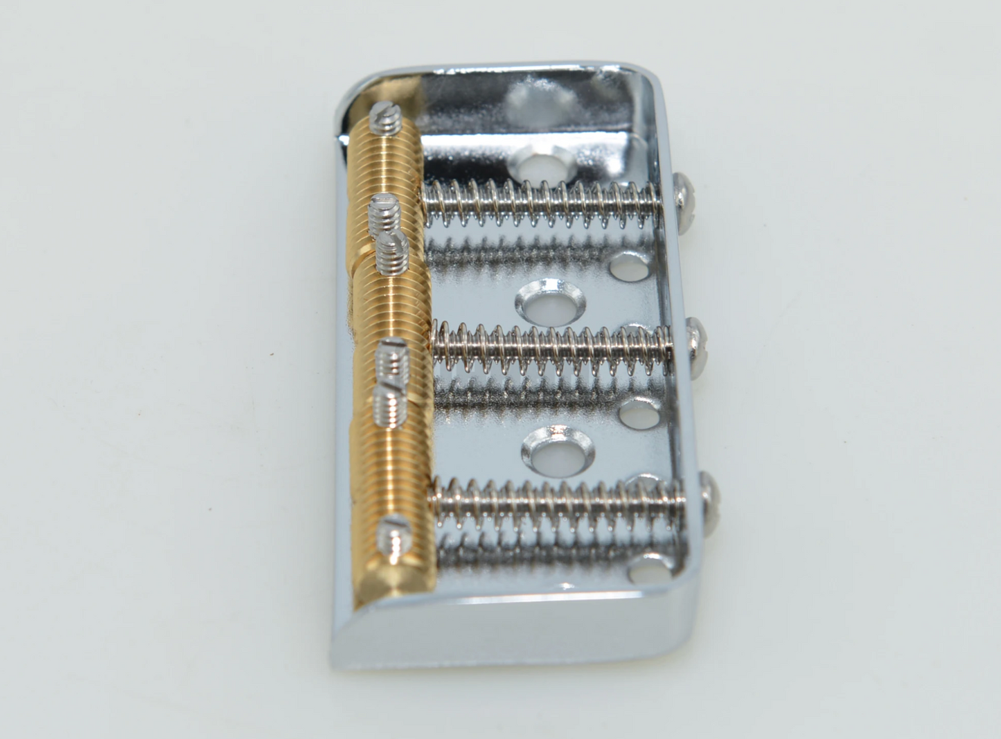 Chrome Guitar Short Ashtray Bridge with Threaded Brass Saddles Fit Tel