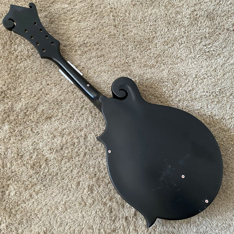 Black 8 String Mandolin, Spruce Top Body, Mahogany Neck, Rosewood Fing