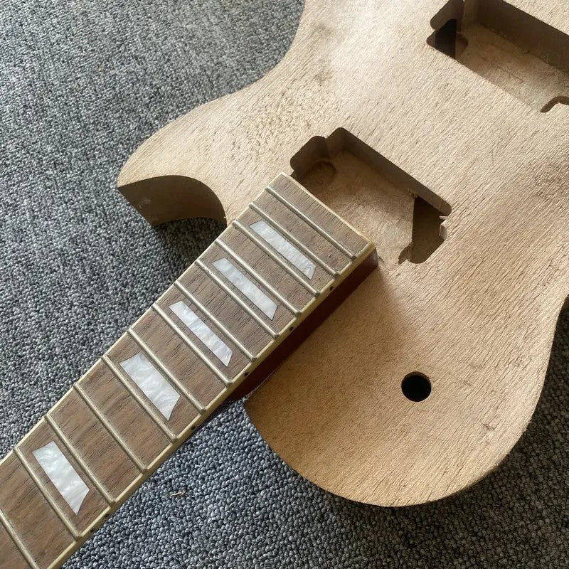 Unfinished Basswood Guitar Body with Maple Neck, Rosewood Fretboard Fi