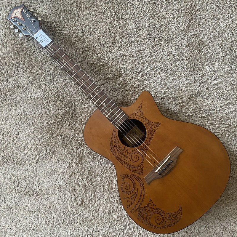 Luna Vintage Acoustic Guitar, Pine Top Body, Mahogany Neck, Rosewood F