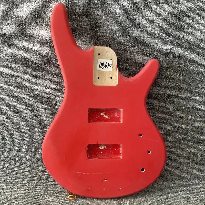 Red 4 String Bass Basswood Body DIY Project
