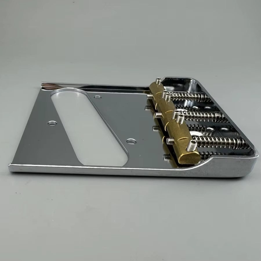 Chrome Lefty Guitar Ashtray Fixed Bridge with Brass Saddles Fit Teleca