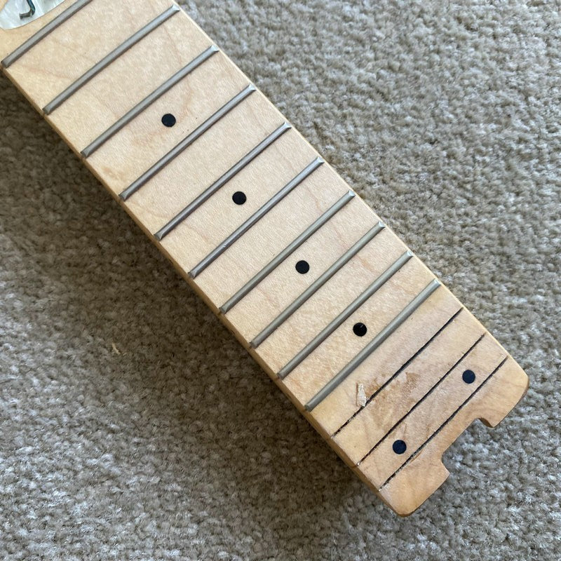 Blue Maple Wood Guitar Neck, 24 Frets Maple Fingerboard