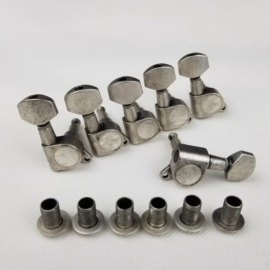 6R Antique Silver Guitar Machine Heads Tuning Pegs Fit Ibanez,Fender,S