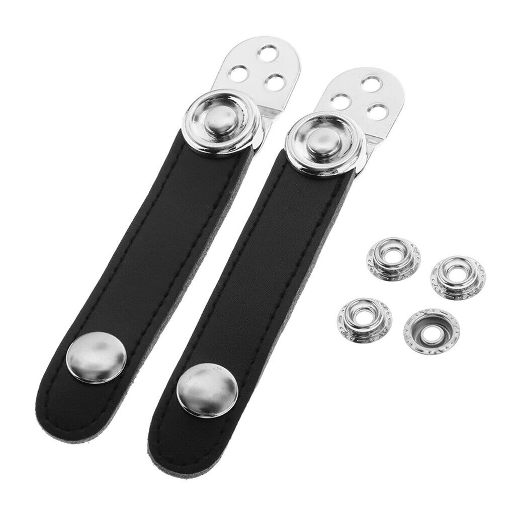 Black 2pcs Accordion Bellows Straps With Metal Extension Film