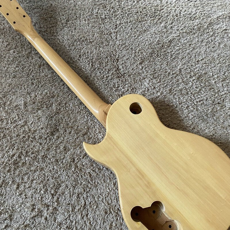 Mahogany Veneer Top Basswood Guitar Body, Maple Neck Fit Les Paul LP