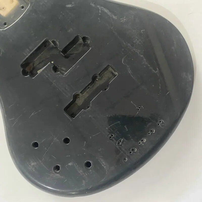 Basswood Left Handed Black 4 String Bass Body