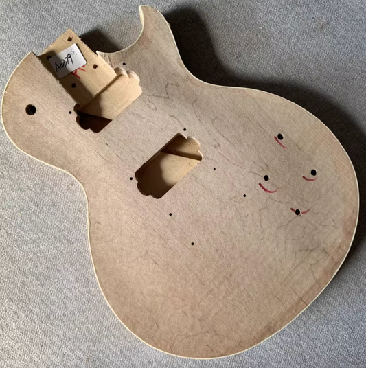 Basswood Guitar Single Cut Unfinished Body with Maple Top Fit Les Paul