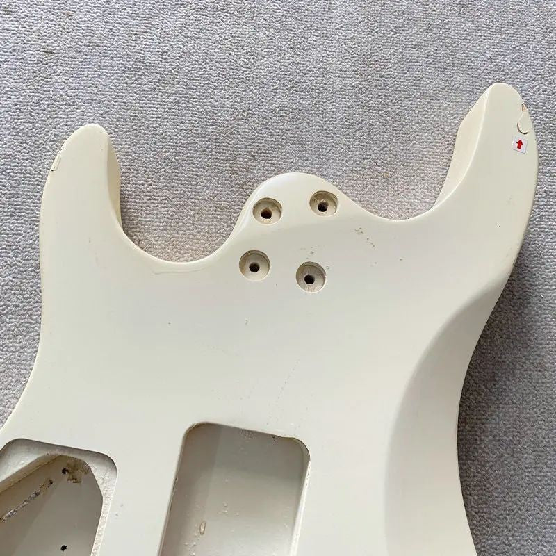 White HSS Guitar Basswood Double Cutaway Body
