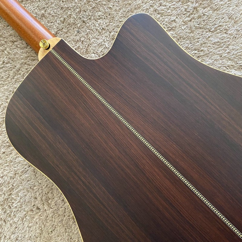 Left Handed Folk Acoustic Guitar, Spruce Body, Mahogany Neck, 22 Frets