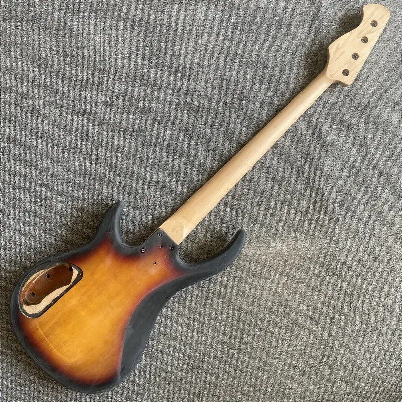Basswood Sunburst 4 String Bass Body with Maple Neck, Rosewood Fingerb