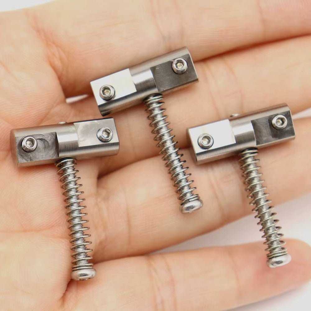 3pcs Silver Brass Guitar Ashtray Bridge Saddles Fit Telecaster Tele