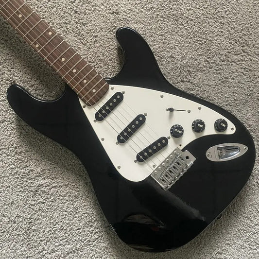 First Act Black Electric Guitar, Basswood Body, Maple Neck, Rosewood F