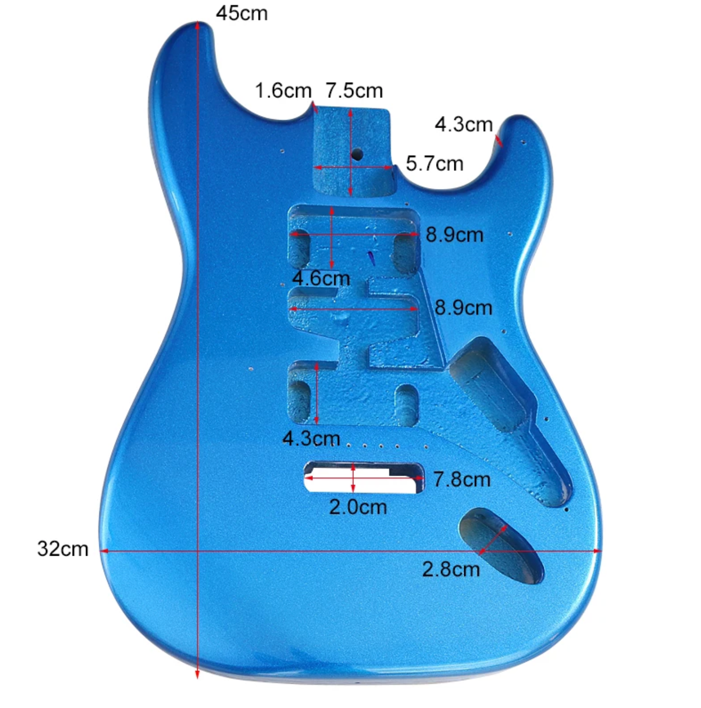 Metallic Blue Poplar Wood Guitar Body Fit Stratocaster Strat