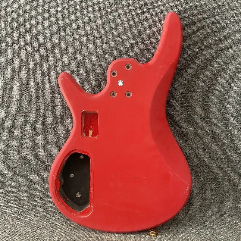 Red 4 String Bass Basswood Body DIY Project