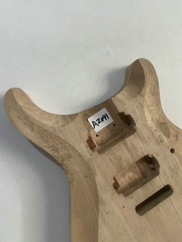 Unfinished Okoume Wood HH Guitar Double Cutaway Body