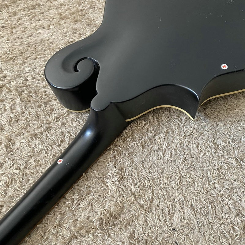 Black 8 String Mandolin, Spruce Top Body, Mahogany Neck, Rosewood Fing
