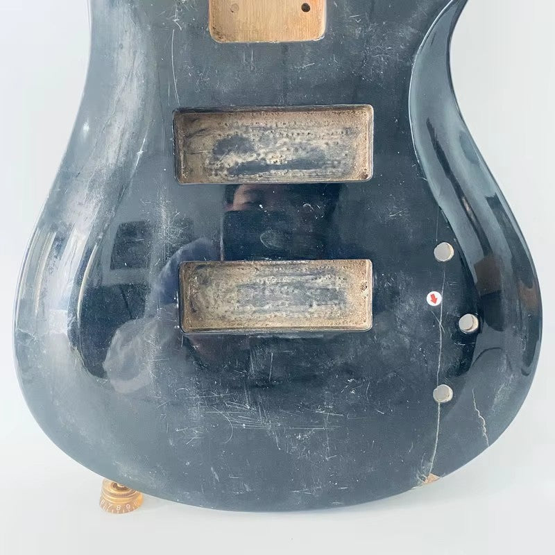 Glossy Black Electric Bass Guitar Solid Body