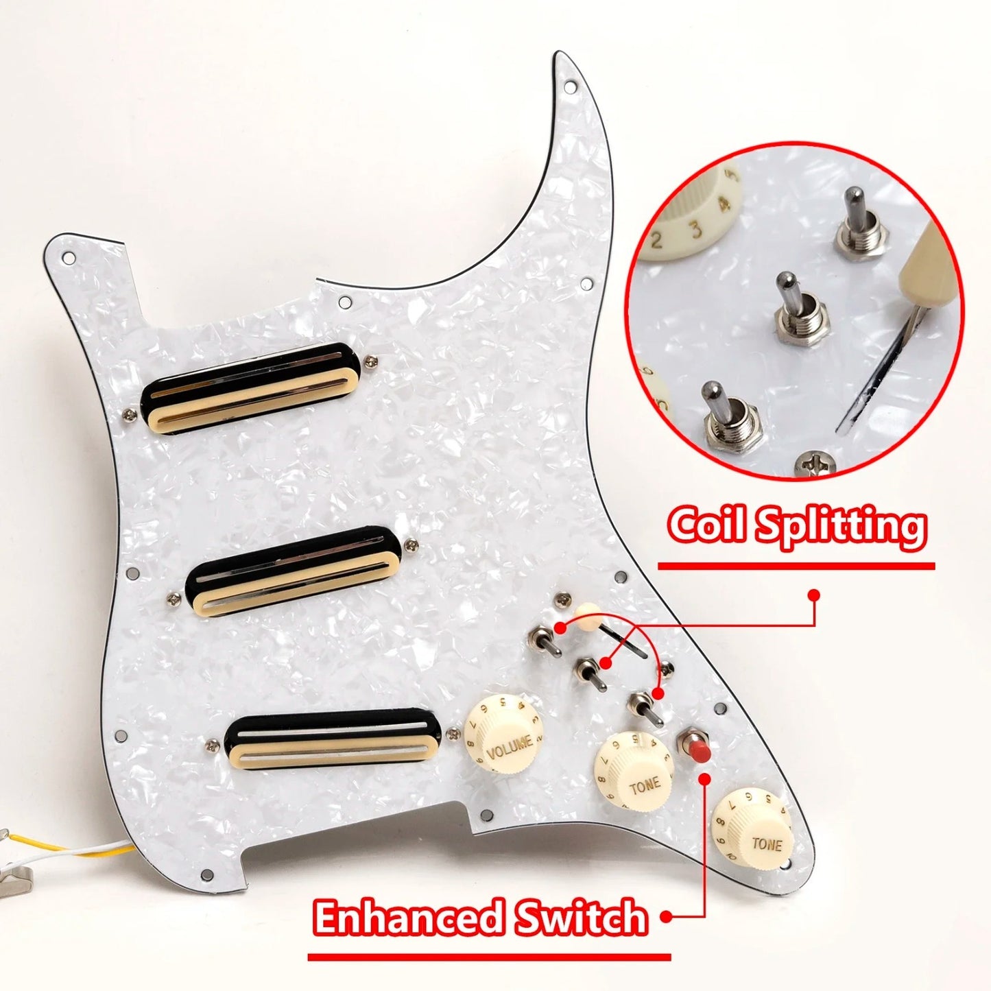 SSS Dual Blades Guitar Loaded Prewired Pickguard Fit Stratocaster Stra