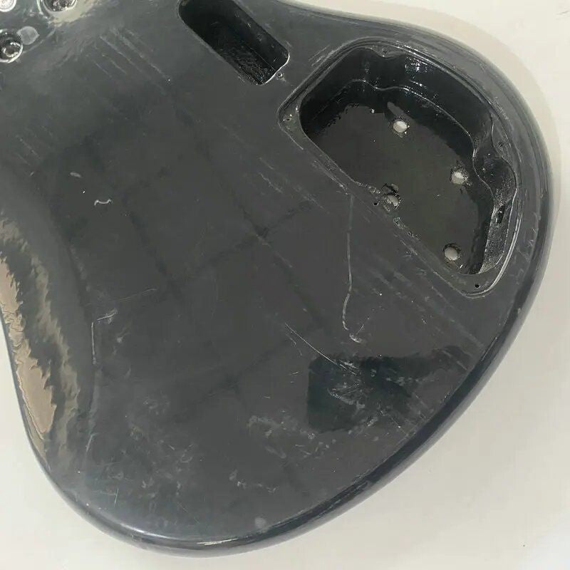 Basswood Left Handed Black 4 String Bass Body