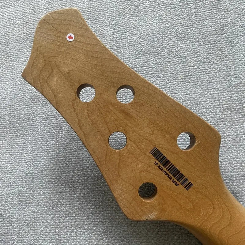 Metallic Silver 5 String Bass Basswood Body with Maple Neck, Rosewood