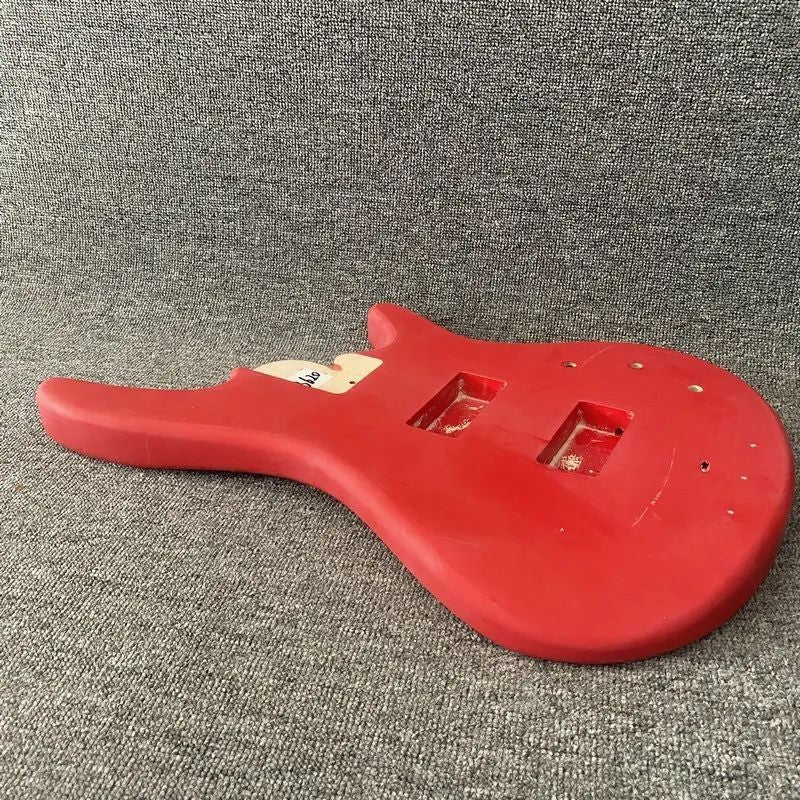 Red 4 String Bass Basswood Body DIY Project