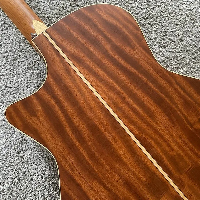 Luna 40 Inch Acoustic Guitar, Spruce Top Engraved Body, Mahogany Neck