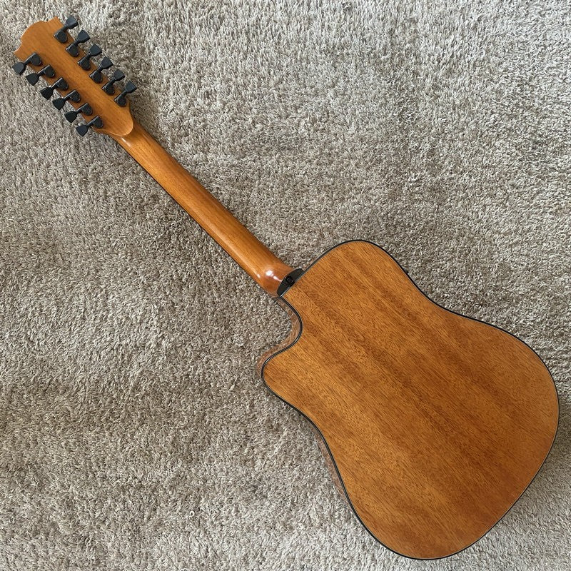 LAG 12 String Acoustic Electric Guitar, Mahogany Spruce Body, Rosewood