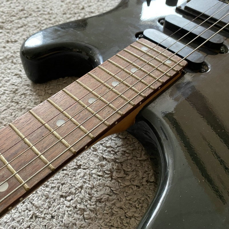 J&D Black Guitar, Solid Mahogany Body, Maple Neck, 24 Frets Rosewood F