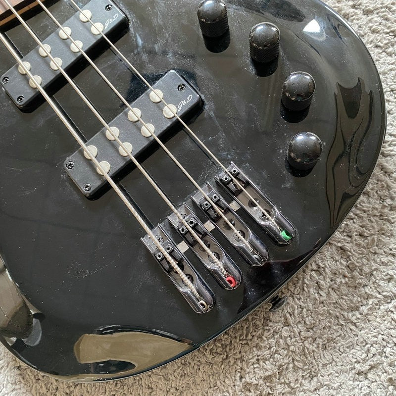 J&D 4 String Electric Bass, Solid Mahogany Body, Maple Neck, Rosewood