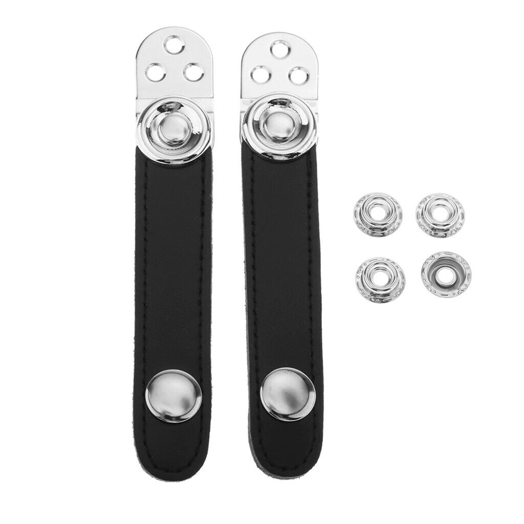 Black 2pcs Accordion Bellows Straps With Metal Extension Film