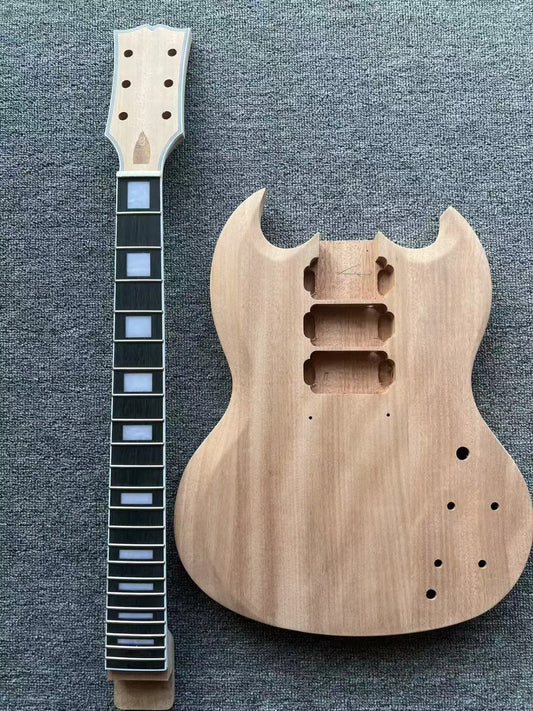 HHH Mahogany Wood Guitar Body with Neck, Rosewood Fretboard Fit SG DIY