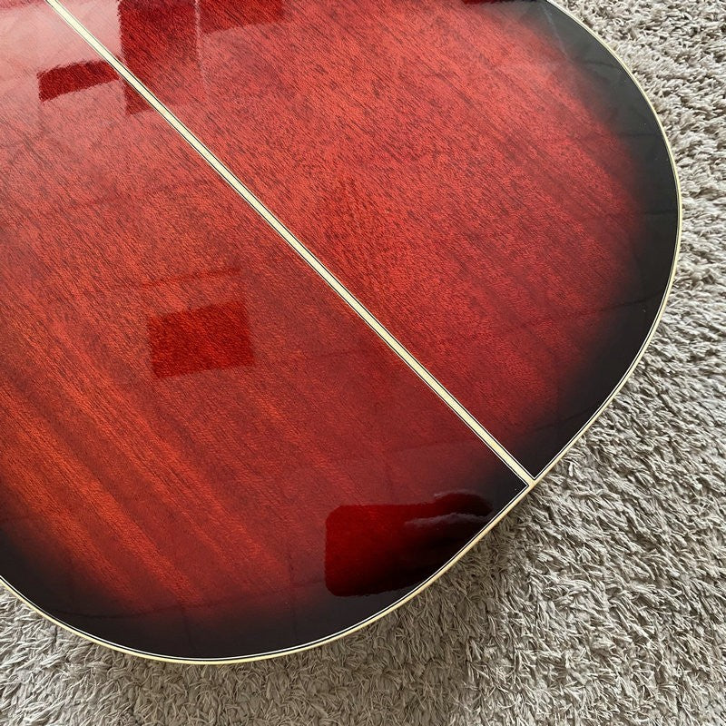 Red Burst 40 Inch Acoustic Guitar 40 Inch, Spruce Top Body, Mahogany N