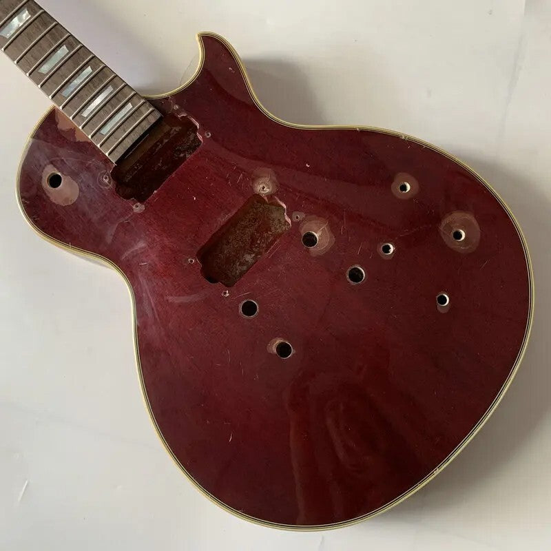 Red DIY Project Guitar Mahogany Body with Maple Neck, Rosewood Fingerb