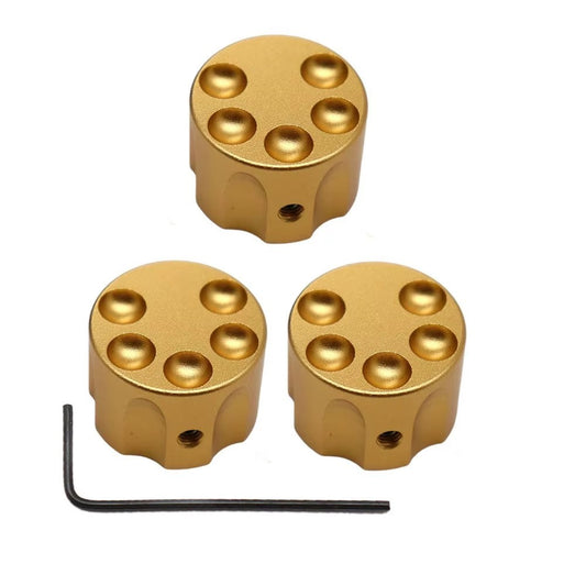 3pcs Aluminum Guitar and Bass Volume Tone Knobs in Gold Fit Ibanez,Pea