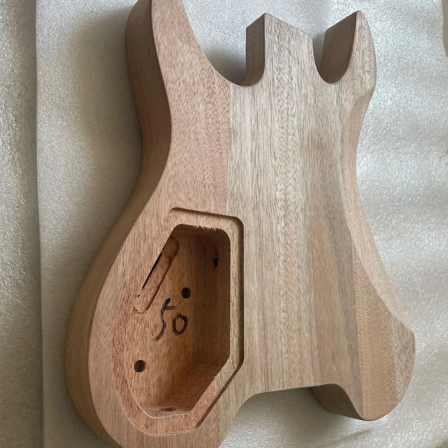 Mahogany Wood HSS Headless Guitar Body