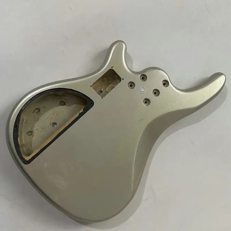 Metallic Silver Basswood 4 String Bass Body DIY Project