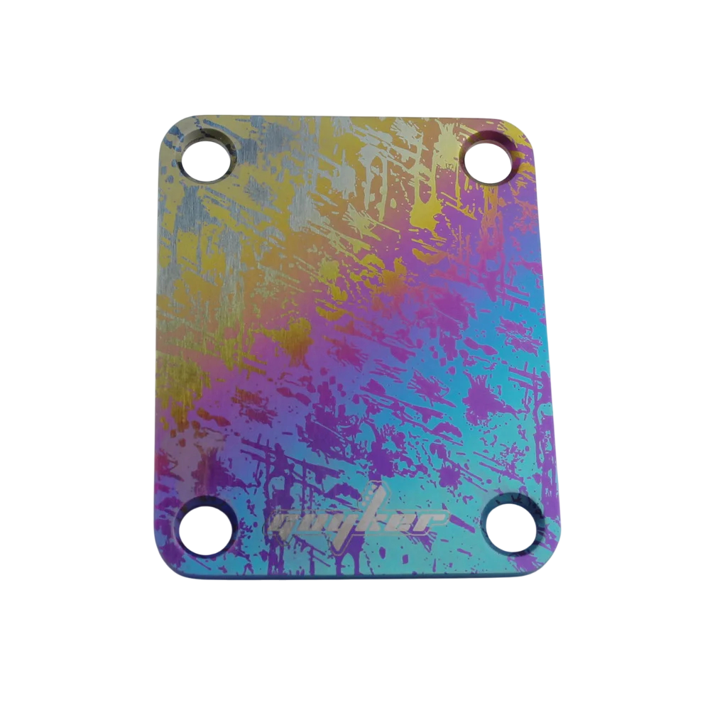 Rainbow Finish Titanium Guitar Bass Neck Plate Fit Fender,Ibanez,Peave