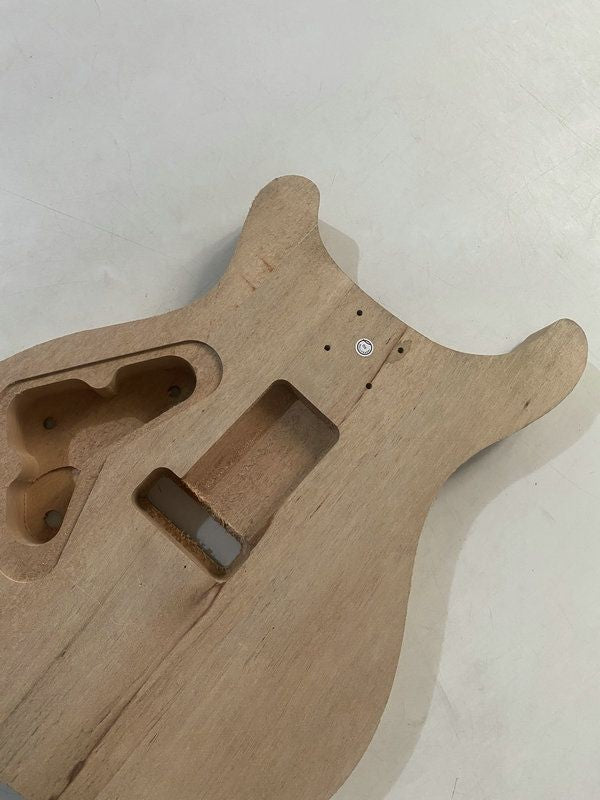 Unfinished Okoume Wood HH Guitar Double Cutaway Body