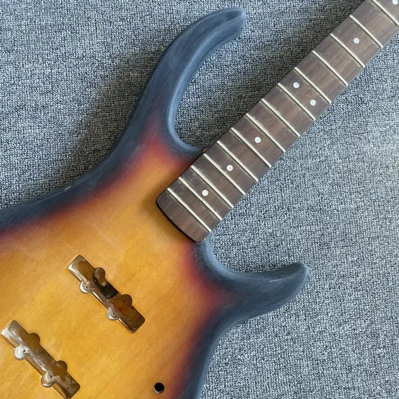 Basswood Sunburst 4 String Bass Body with Maple Neck, Rosewood Fingerb