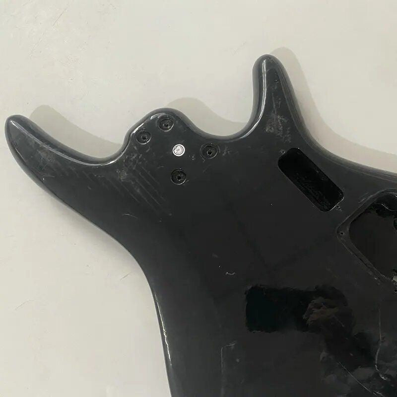 Basswood Left Handed Black 4 String Bass Body