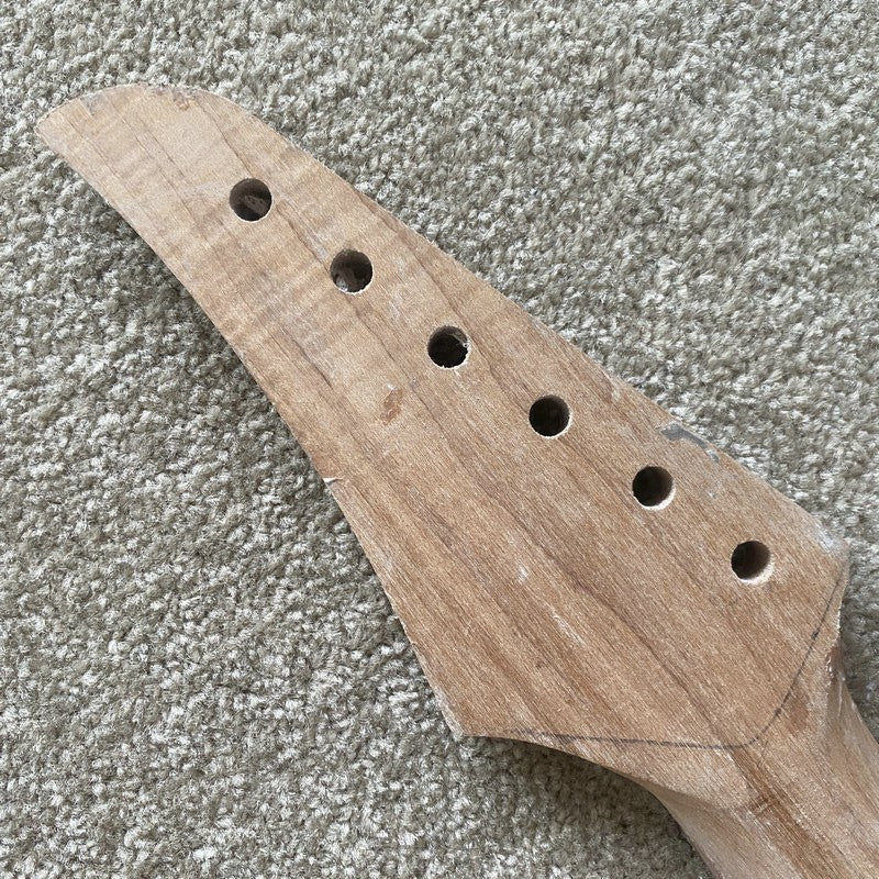Maple Electric Guitar Neck, Rosewood Fingerboard, Roses Flowers Inlay