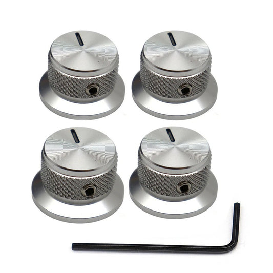 4pcs Chrome Guitar Aluminum Volume Tone Control Knobs Fit Les Paul SG