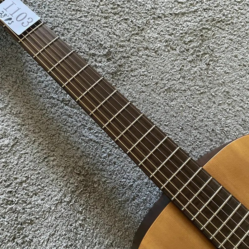 38" Acoustic Guitar, Solid Spruce Top Body, Mahogany Sides, Rosewood F