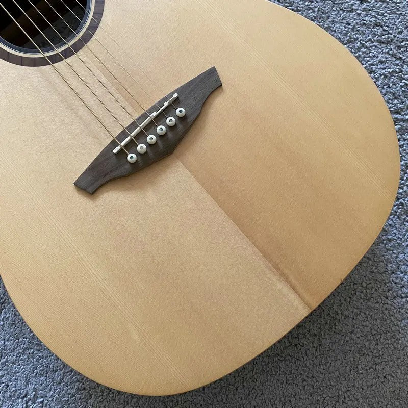 38" Parlor Acoustic Guitar, Solid Top Spruce Body, Mahogany Neck