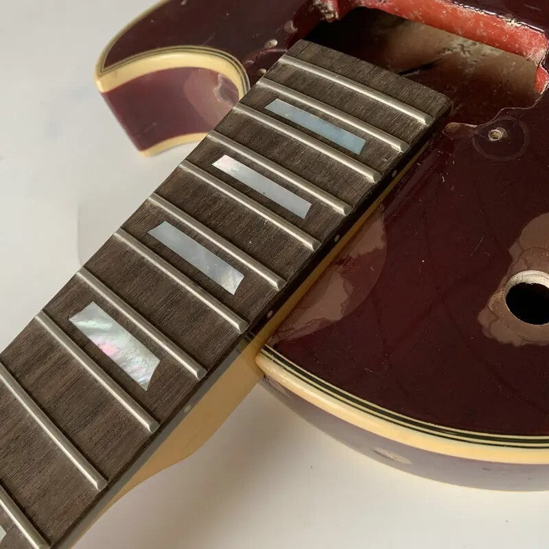 Red DIY Project Guitar Mahogany Body with Maple Neck, Rosewood Fingerb