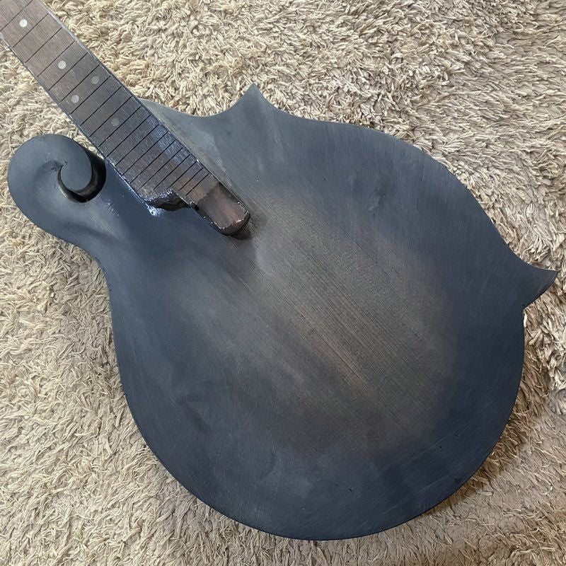 Black 8 String Mandolin, Spruce Top Body with Mahogany Neck, Rosewood