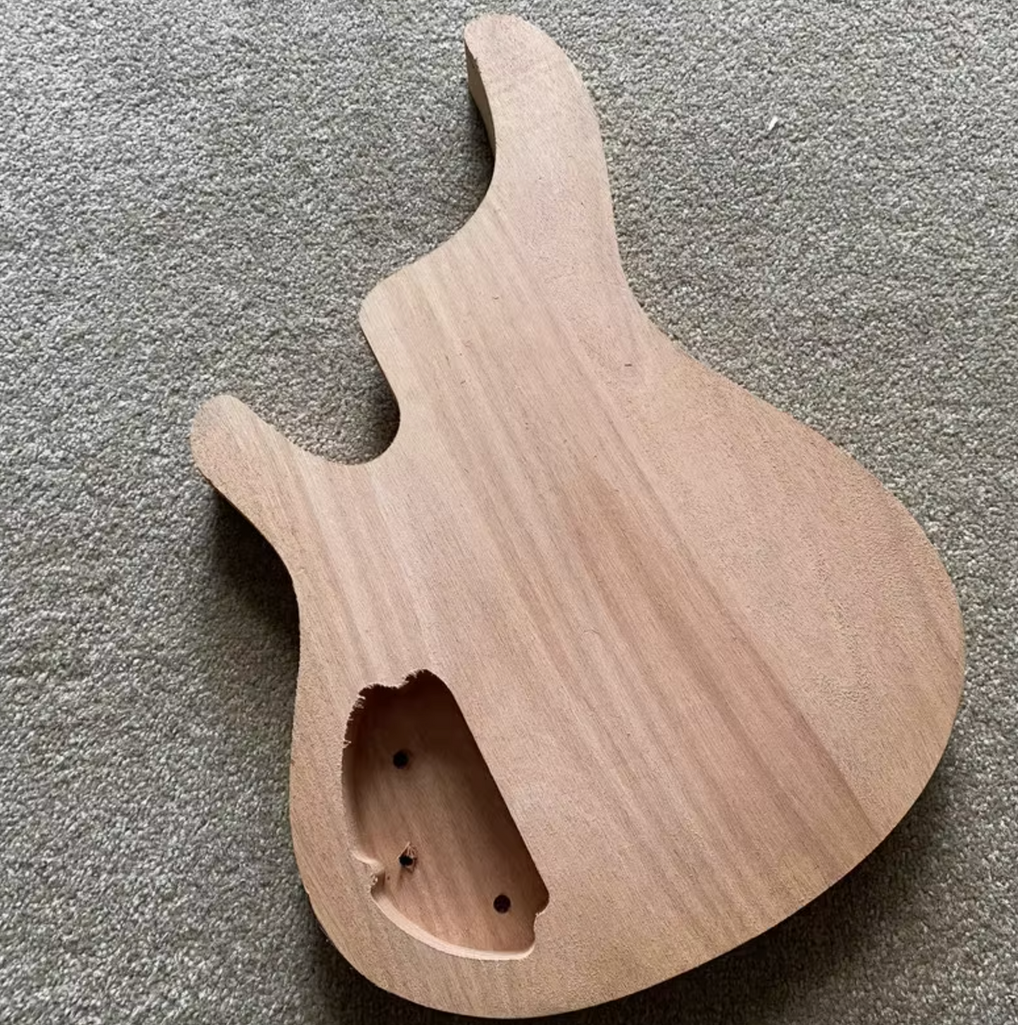 Mahogany Wood 4 String Bass Body Unfinished DIY Project
